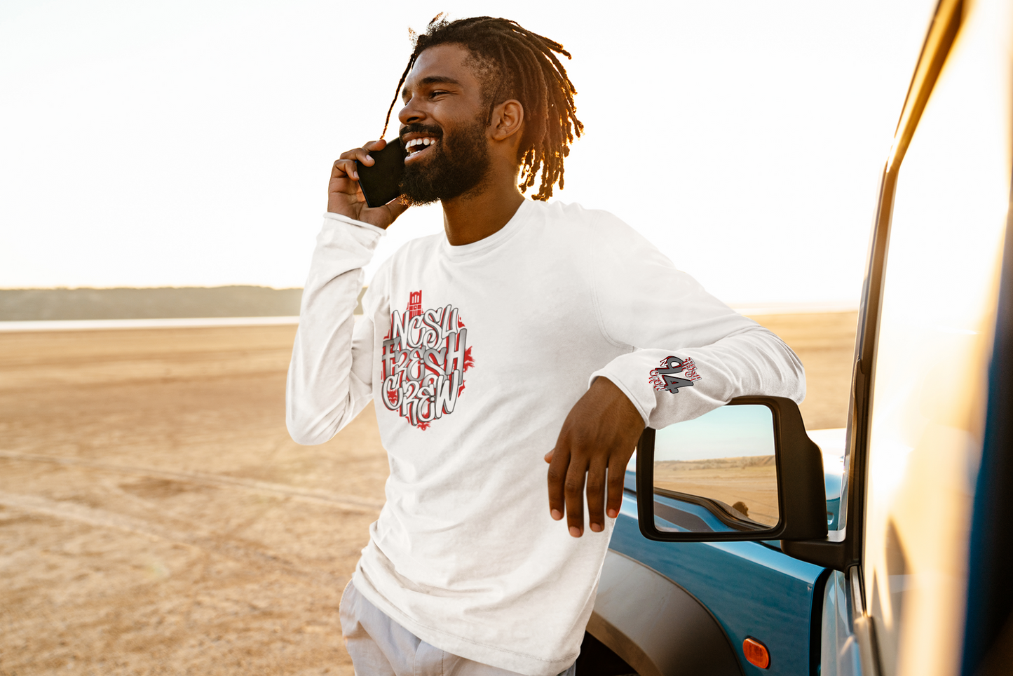 NCSU Fresh Crew Long Sleeve Tee White
